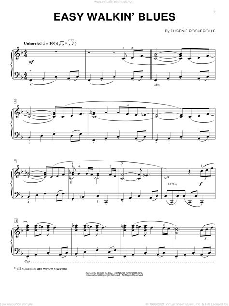 Easy Walkin' Blues sheet music for piano solo (PDF-interactive)