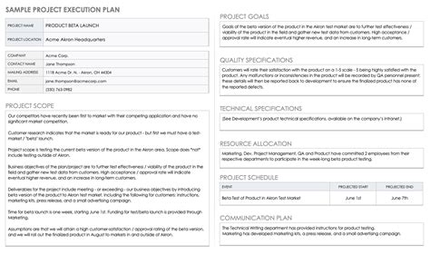 Free Project Execution Plan Templates | Smartsheet