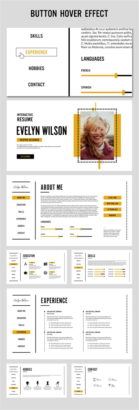 Interactive Pdf Resume Template by Grkic Creative