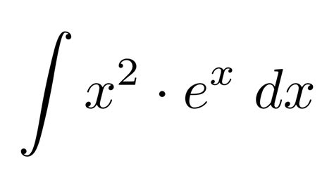 Integral of (x^2)*e^x (by parts) - YouTube