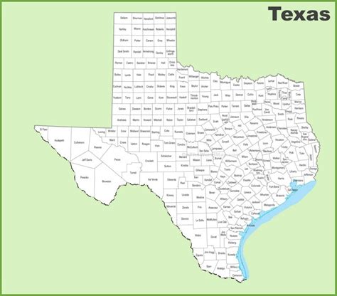 Texas county map - Ontheworldmap.com