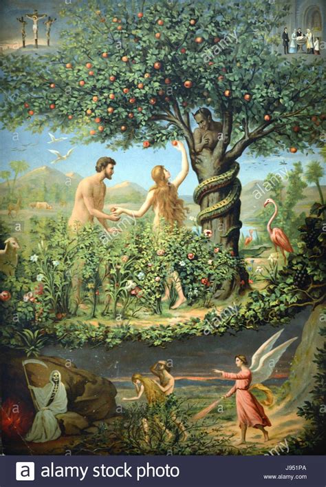 Adam And Eve In The Garden Of Eden Painting