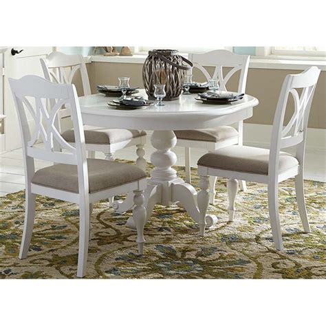 Liberty Furniture Summer House I 5 Piece Round Dining Set in White ...