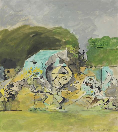 Graham Sutherland, O.M. (1903-1980) , Study, Landscape with Rocks and Figure | Christie's