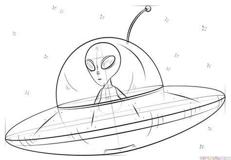 How to draw an alien spaceship | Step by step Drawing tutorials | Alien ...