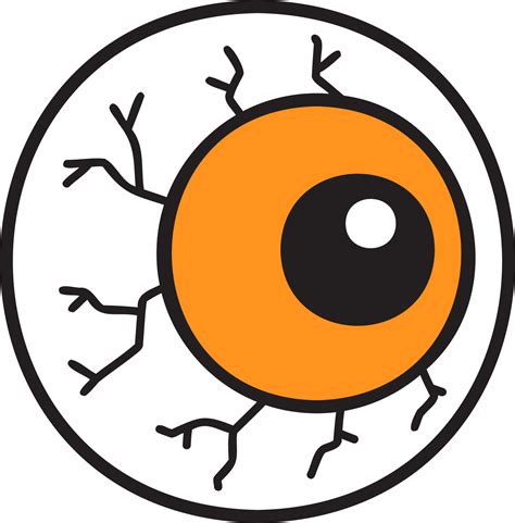 Hand Drawn halloween eyeball illustration on transparent background ...