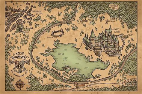 A Map of Hogwarts and Surrounding Areas | Harry potter art, Hogwarts ...