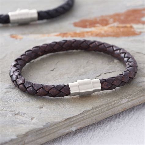 men's plaited leather bracelet by hurleyburley man | notonthehighstreet.com