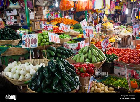 Fresh Produce at Jamaica Market in Colonia Jamaica in Venustiano Carranza borough of Mexico City ...