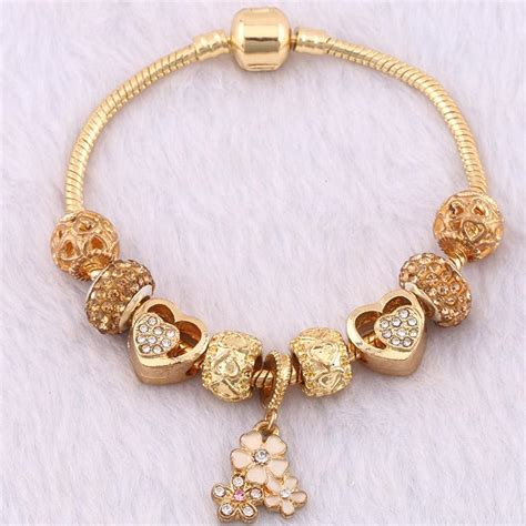 New Famous Brand Jewelry Women Charm Bracelet Pandora Bracelet Gold