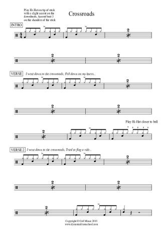 John Mayer - Crossroads - Sheet Music For Drums