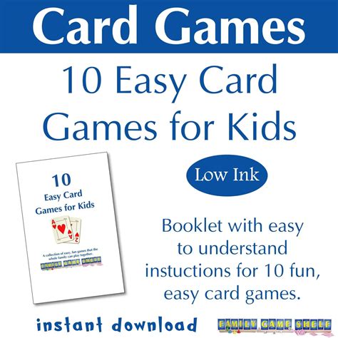 Printable Card Games Rule Booklet for Easy Kids' Games | Etsy