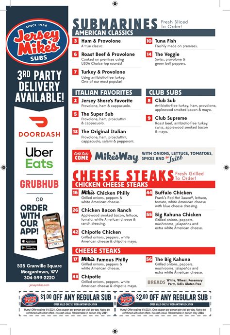 Jersey Mike’s – Morgantown's Menu Guide