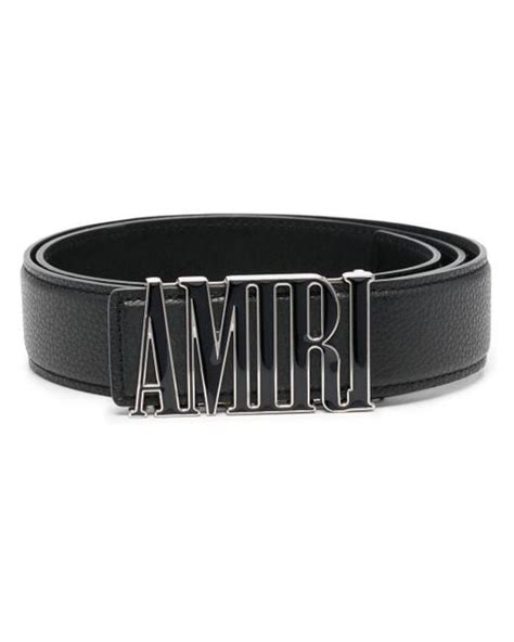 Amiri Logo-buckle Leather Belt in Black for Men | Lyst