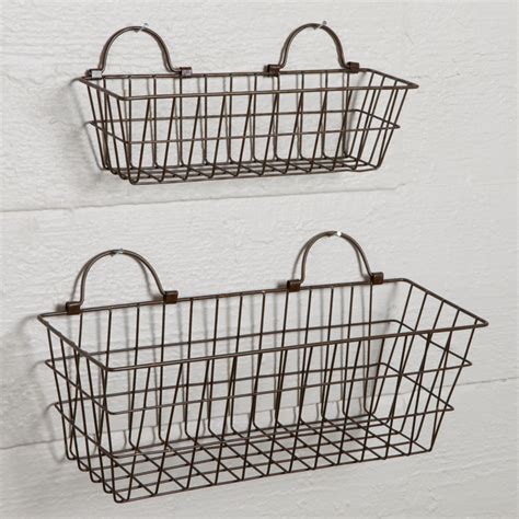 Pin by Kristin Maine on Baskets in 2020 | Hanging wire basket, Wall basket storage, Hanging ...