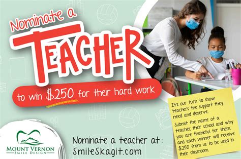 Nominate A Teacher - Mount Vernon, WA - Mount Vernon Smile Design