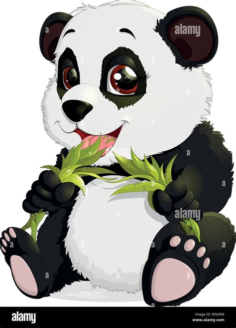 Very cute Panda eating bamboo Stock Vector Image & Art - Alamy