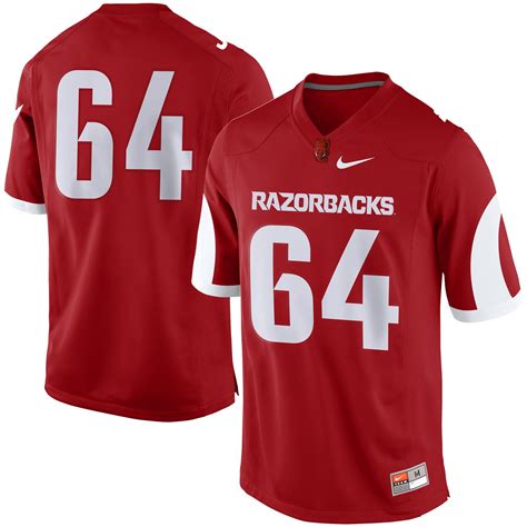 Nike Arkansas Razorbacks Cardinal #64 Replica Game Football Jersey