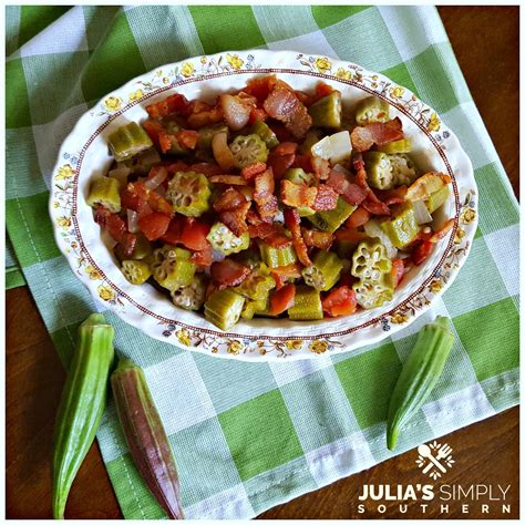 Southern Stewed Okra & Tomatoes - Julias Simply Southern