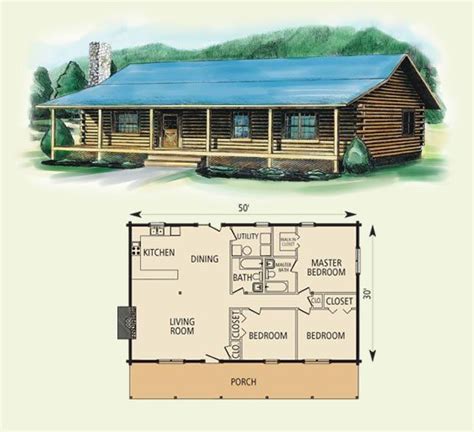 Springfield Log Home Floor Plan | Cabin house plans, Log home floor ...