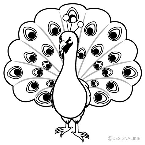 Peacock Black And White Clip Art Library - vrogue.co