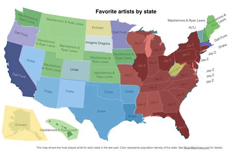 Map: America's favorite musical artists - Vox