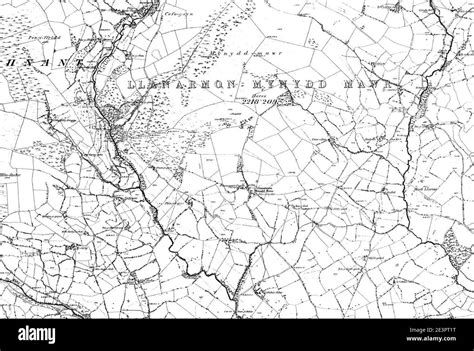 Map of Montgomeryshire OS Map name 005-NE, Ordnance Survey, 1885-1896 Stock Photo - Alamy