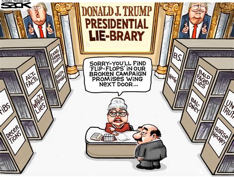 Political Cartoon U.S. Trump Liar Presidential Library Campaign ...