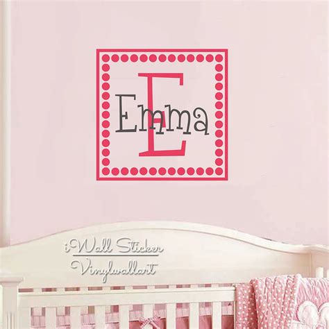 Kids Name Wall Sticker Baby Nursery Custom Name Wall Decal Baby Room Cut Vinyl Stickers ...