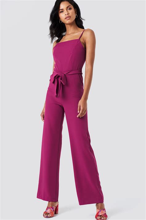 Spaghetti Strap Jumpsuit Fuchsia | na-kd.com