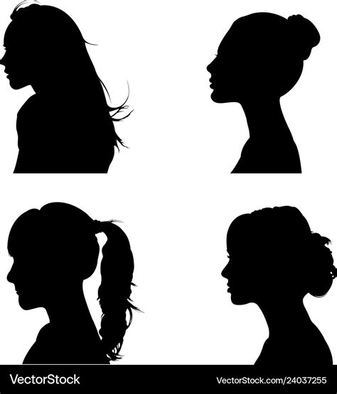 Women face side silhouette Royalty Free Vector Image