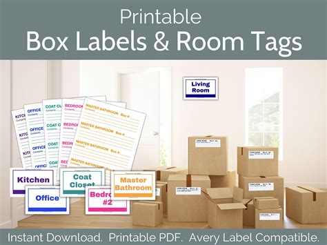 Moving Box Labels, Moving Labels, Box Labels, Box Inventory, Printable ...