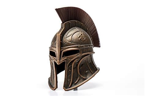 Premium AI Image | White background Spartan Warrior Helmet replica