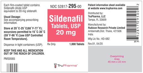 Sildenafil Tablets - FDA prescribing information, side effects and uses