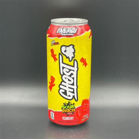 NEW Ghost Energy, Sour Patch Kids Redberry Flavour - Zero Sugar, Five