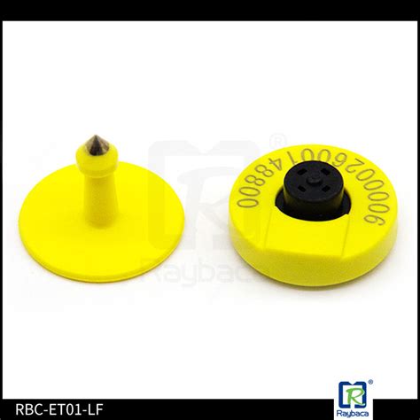 Yellow Colour Electronic Ear Tags / RFID Cattle Gps Tracking Ear Tags