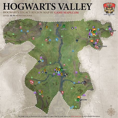 Hogwarts Valley Map for Hogwarts Legacy