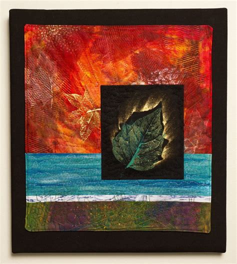 Georgian Bay Sunset - Art quilt, in Small Art Quilts