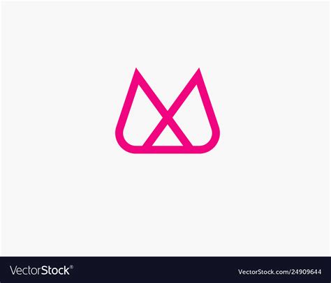 Linear pink logo typography letter m for business Vector Image