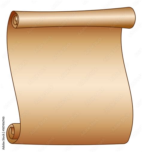 Old blank scroll paper on white background Stock Vector | Adobe Stock