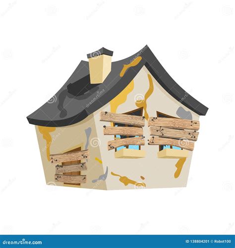 Old Abandoned House And New Renovation House Cartoon Vector ...