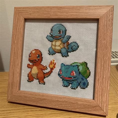 [FO] My starter trio. Turns out pixel art makes for super nice cross stitching! : CrossStitch