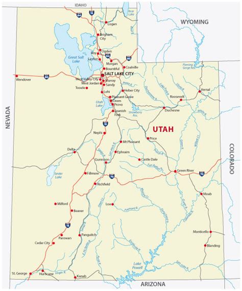 Map of Utah - Guide of the World