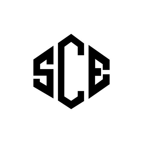 SCE letter logo design with polygon shape. SCE polygon and cube shape ...