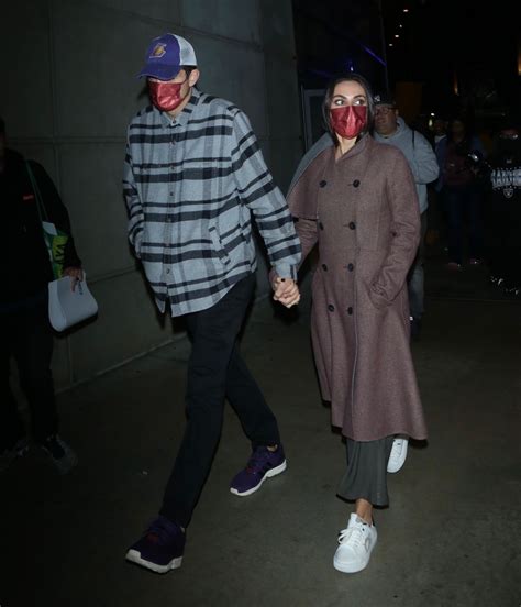 MILA KUNIS and Ashton Kutcher Leaves LA Lakers vs Brooklyn Nets Game at ...