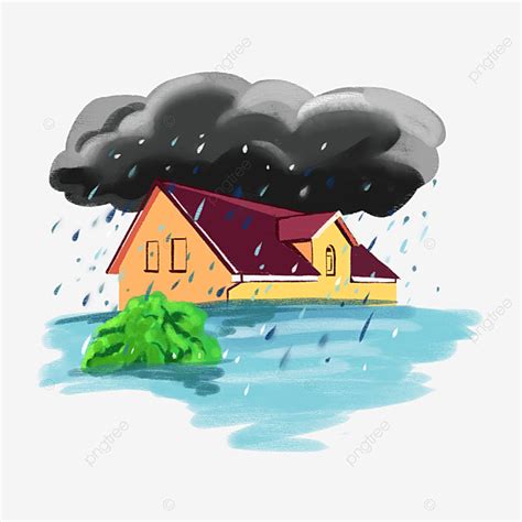 Collapse PNG Picture, House Collapsed In Flood, Natural Disaster, Flood, House Collapse PNG ...