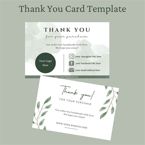 Printable Thank You Cards, Thank You Card Template, Bags Desing, Thank You Card Design, Business ...