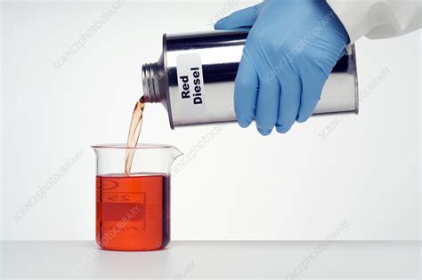 Diesel dyed red - Stock Image - T110/0512 - Science Photo Library