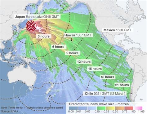 Japan earthquake: Wave forecast map - BBC News