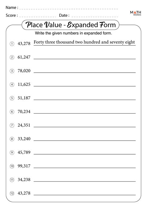 Expanded Notation Worksheets - Worksheets Library